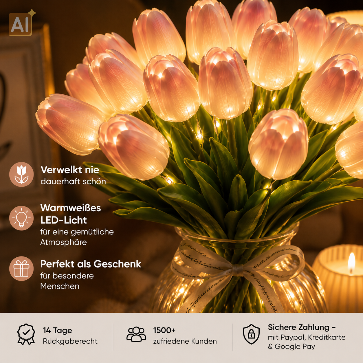 LED-Tulpenstrauß – Die Blumen, die niemals verwelken
