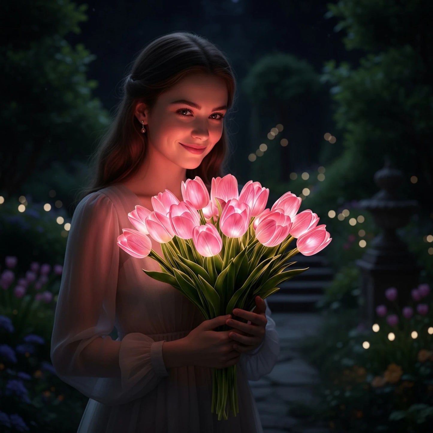 LED Tulip Bouquet – Artificial Tulips with Lights for Decoration & as a Gift